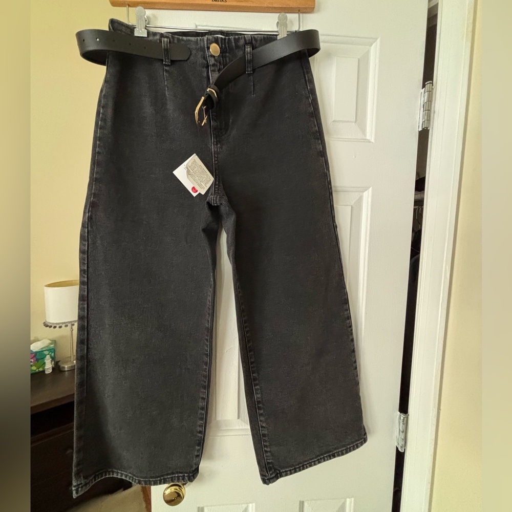 Zara Black Flare Wide-Leg Jeans